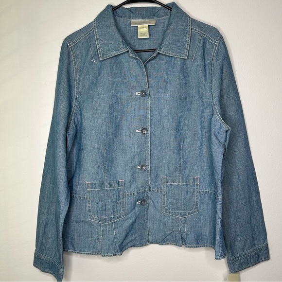 Susan Bristol Jackets & Blazers - NWT Susan Bristol Denim Blue Women's Button Front Jacket Size XL